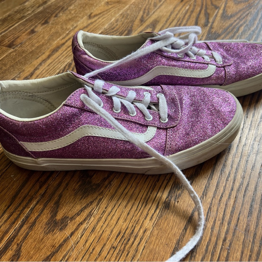 Girls purple sparkle vans size 6